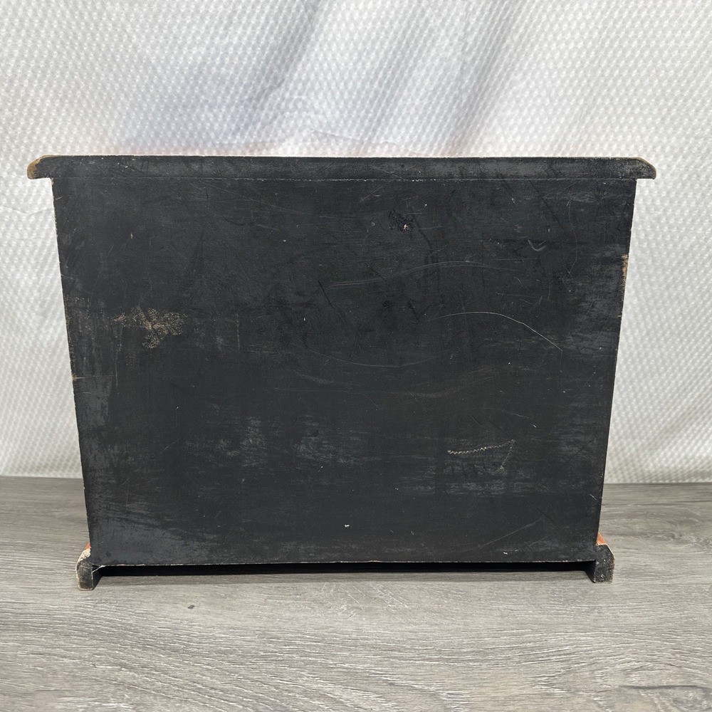Hand Painted Wooden 12 Drawer Spice Chest Jewelry Box Multi Color Boho Folk Art - Picture 9 of 13